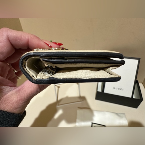 Gucci Cream Queen Margaret GG Coated Leather Compact Wallet W/Box and Dustbag - Picture 4 of 13